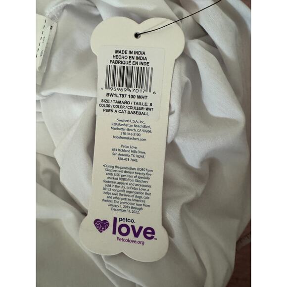 BOBS Skechers Peek A Cat Rainbow Baseball Tee Small NWOT White Black 3/4 Sleeve - Picture 14 of 14